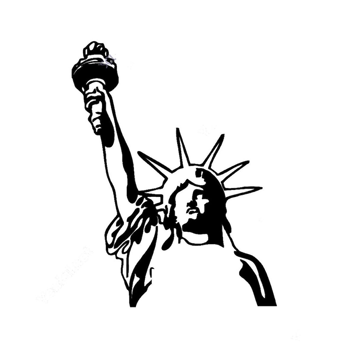 Elinde Tutan Özgürlük Heykeli Sticker  17cm