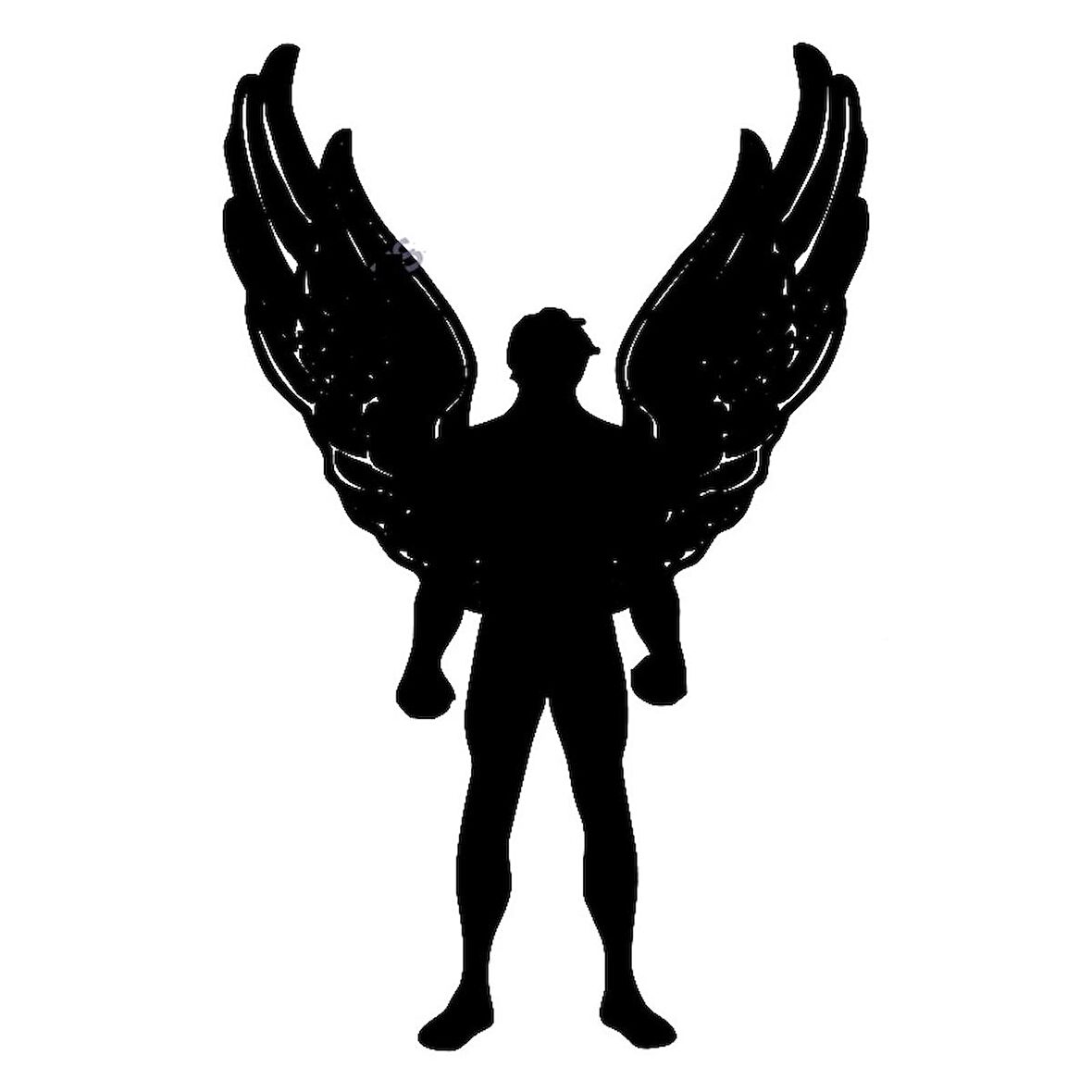 Kanatlı Adam Sticker Yapıştırma 17CM