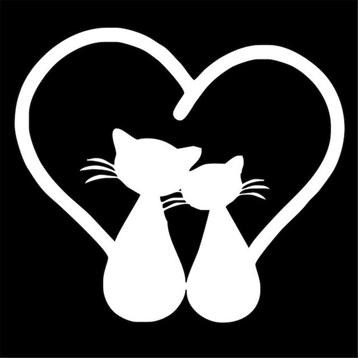 Kedi Çift Motosiklet Araba Sticker 2