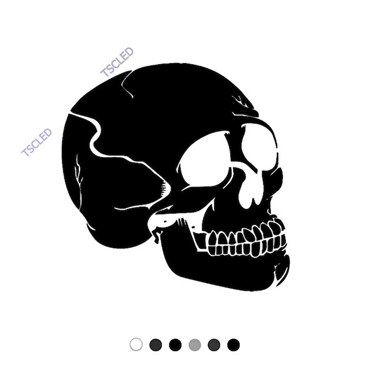 Kurukafa Yan Görünüm Sticker Yapıştırma 15cm