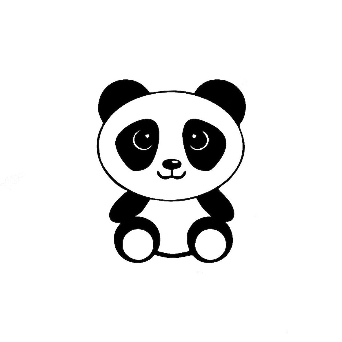 Oturan Bekleyen Sevimli Pandacık Sticker 17cm