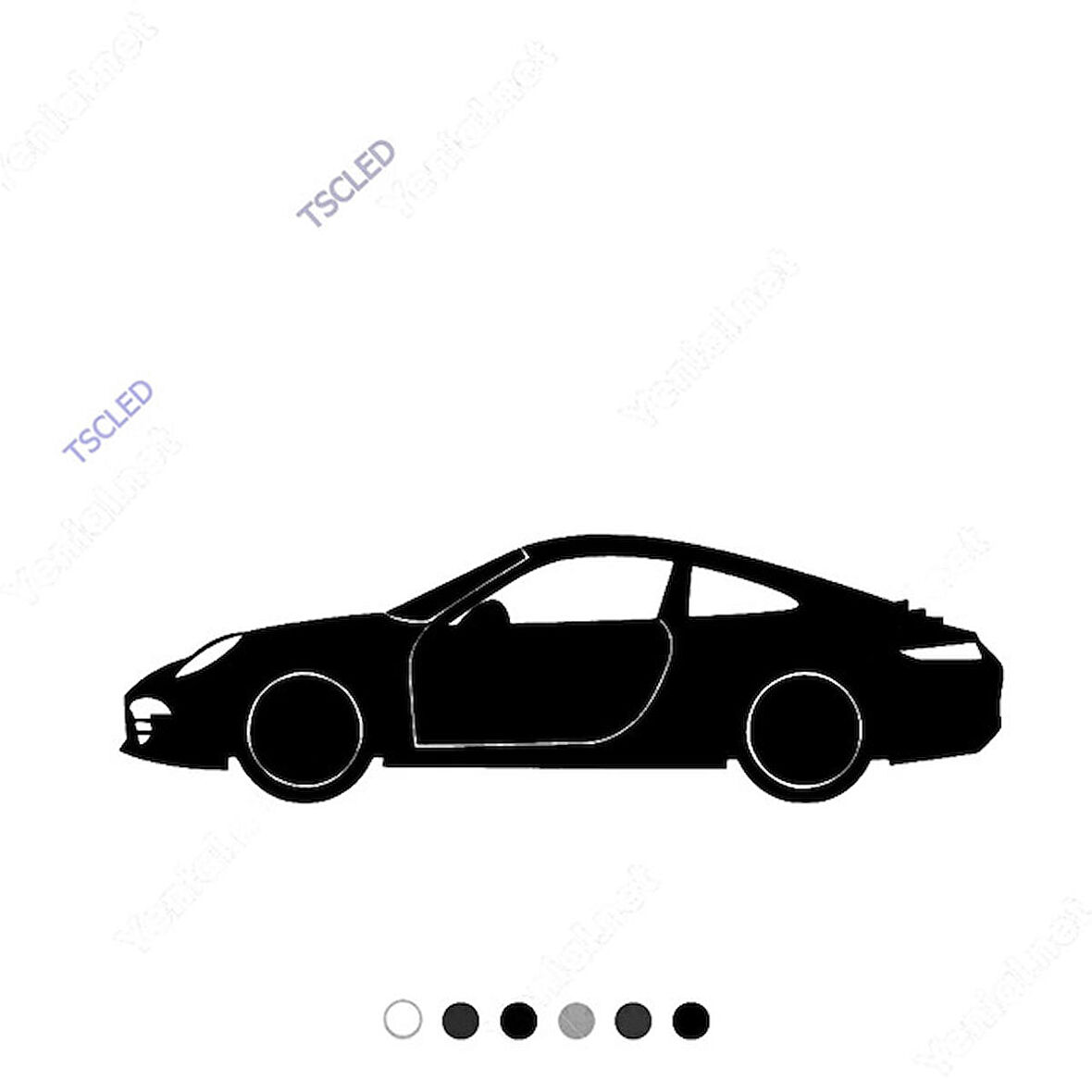 Porche 911 Klasik Spor Araba Yan Görünüm Sticker 15cm