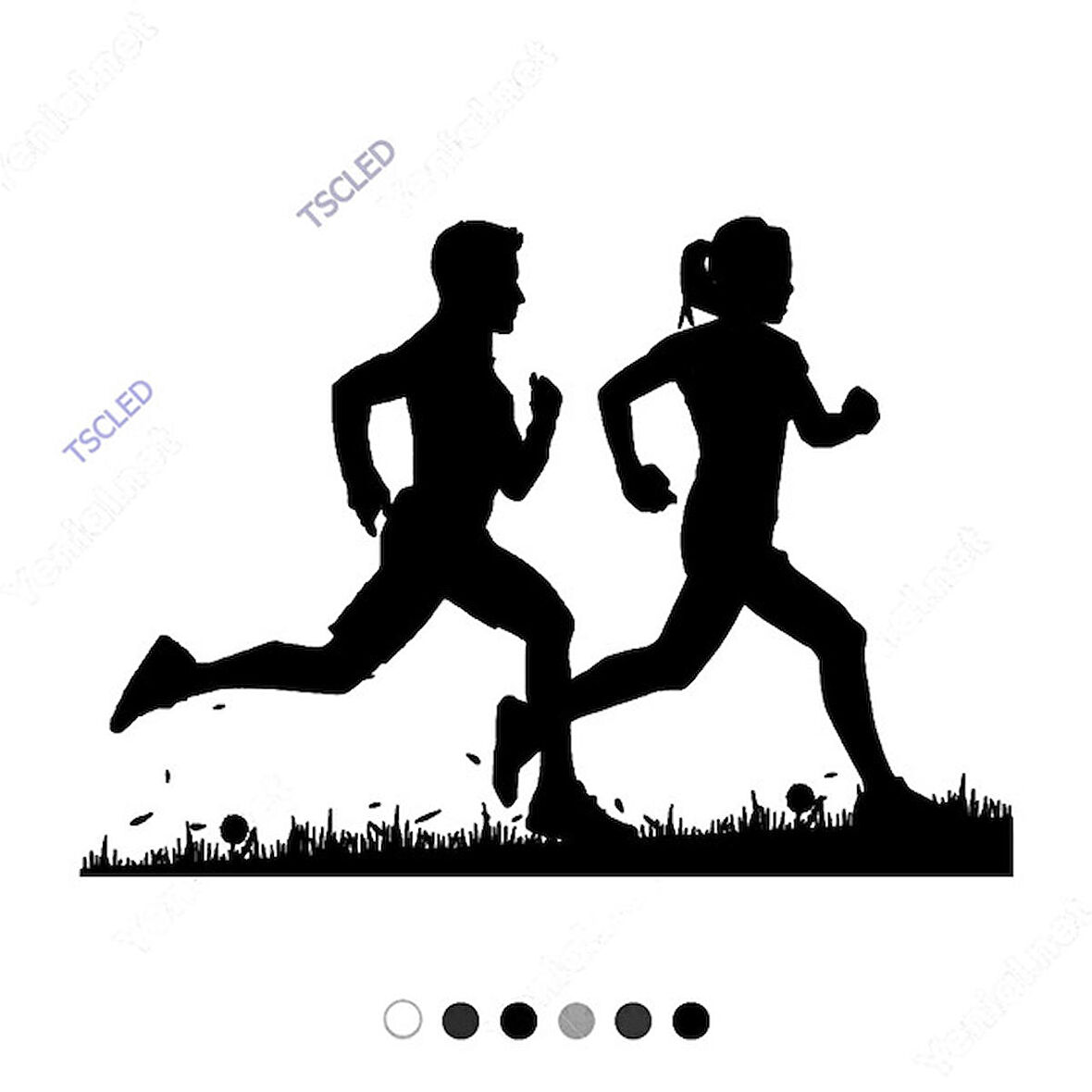 Spor Yapan Dağda Koşan Kadın Erkek Sticker 15cm