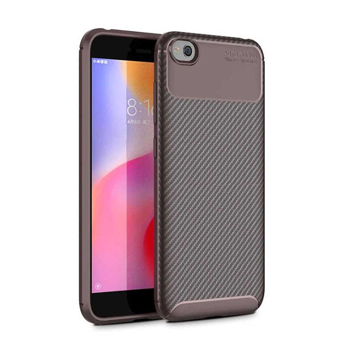 Xiaomi Redmi Go Kılıf Regnor Antişok Carbon Silikon Kapak + Cam