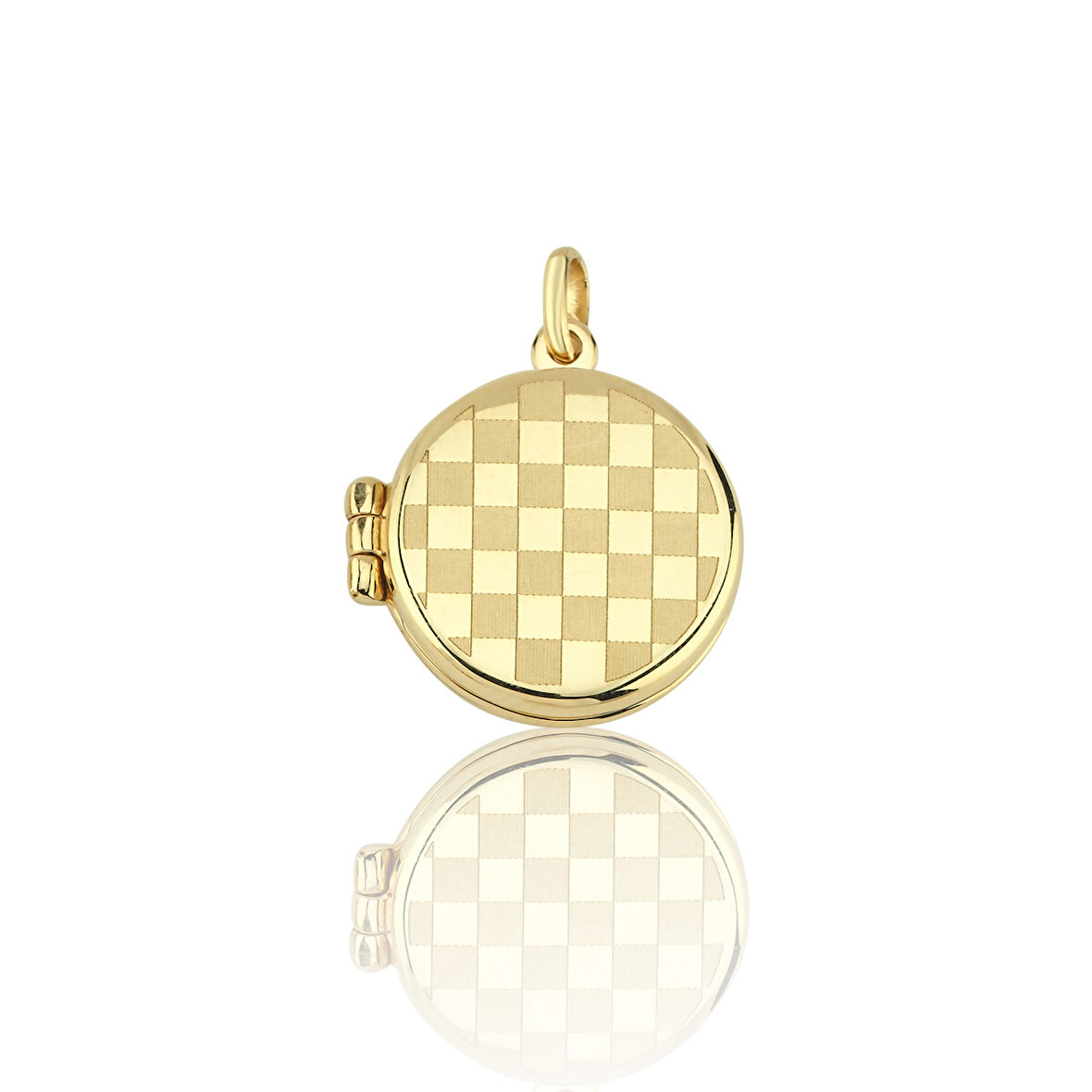 Damalı Yuvarlak Kapaklı Kolye Ucu