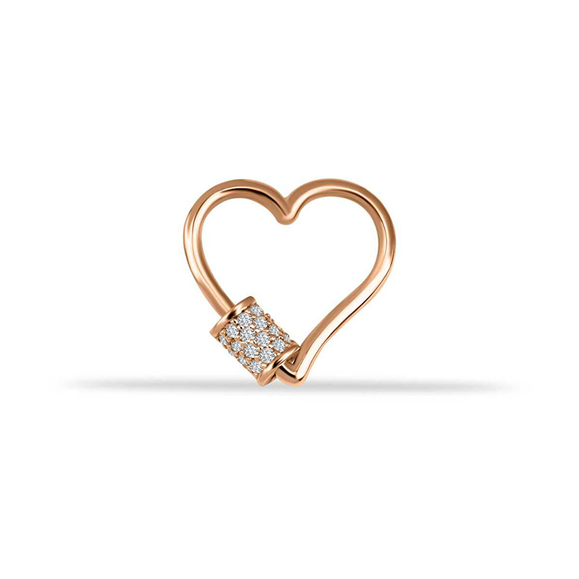 Taşlı Kalp Charm Kilidi