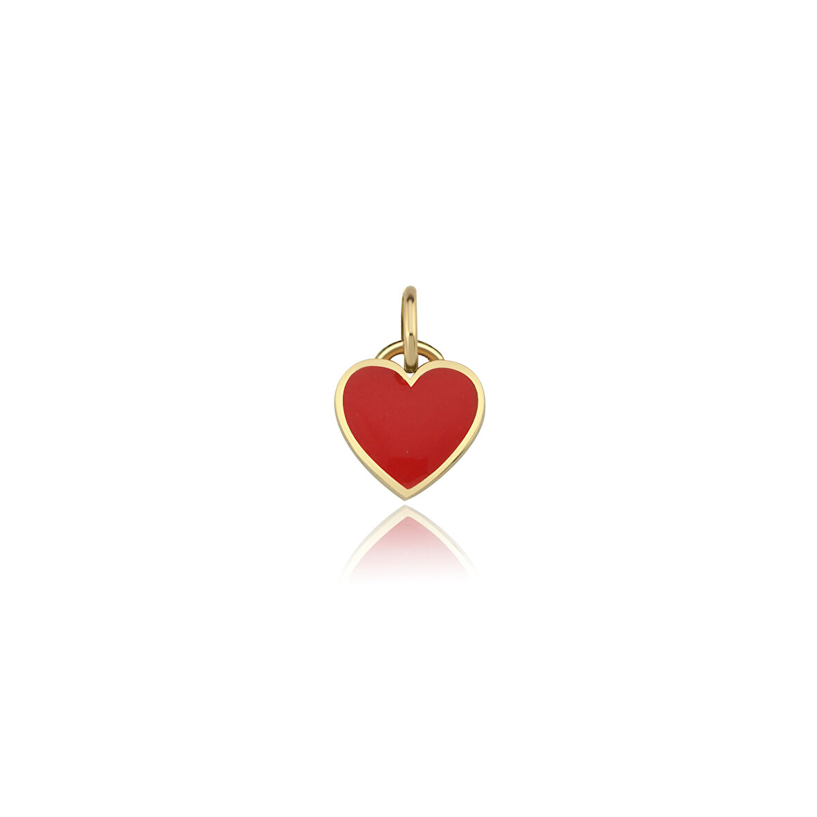 Düz Kırmızı Kalp Charm
