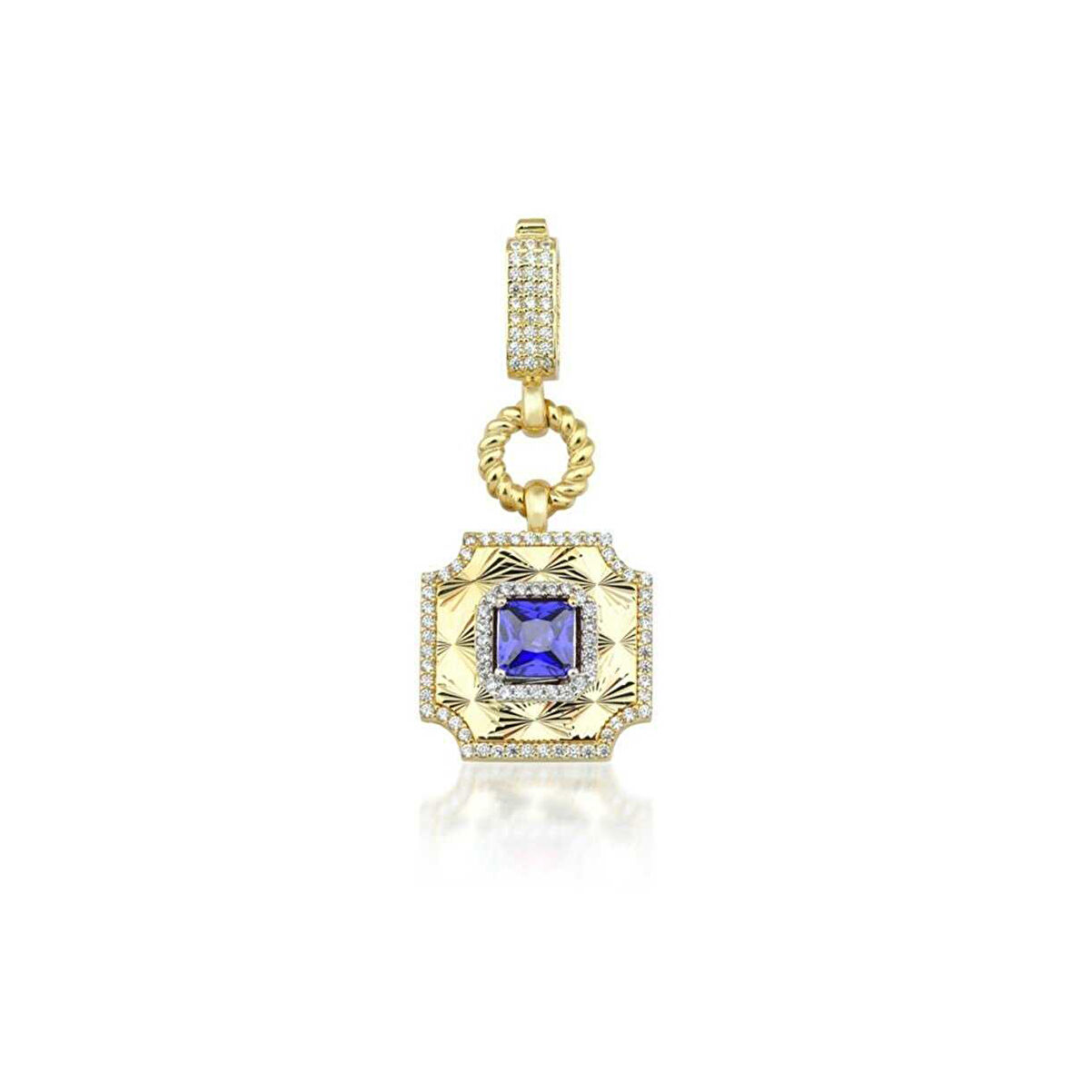 Safir Taşlı Kalemli Kare Charm