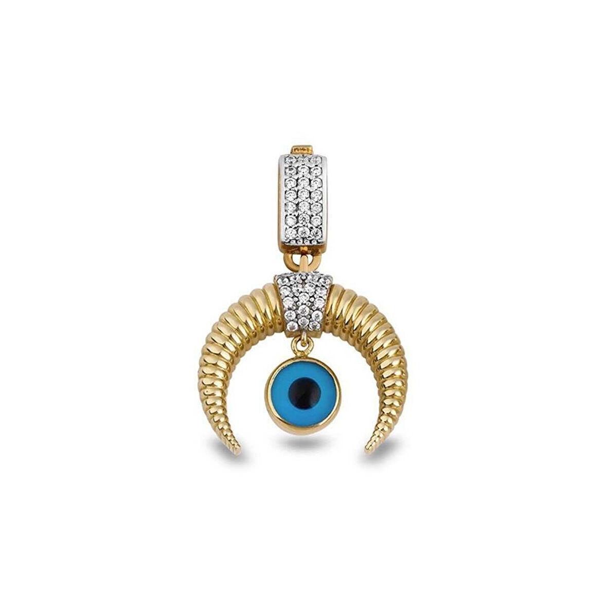 Nazar Boncuklu Hilal Charm