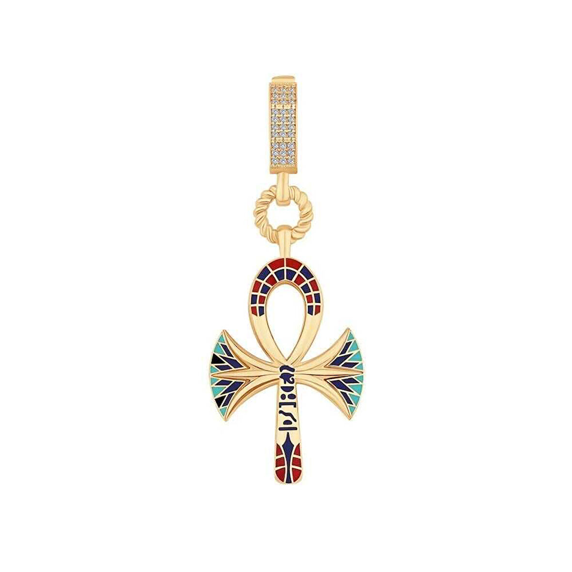 Renkli Mineli Ankh Charm