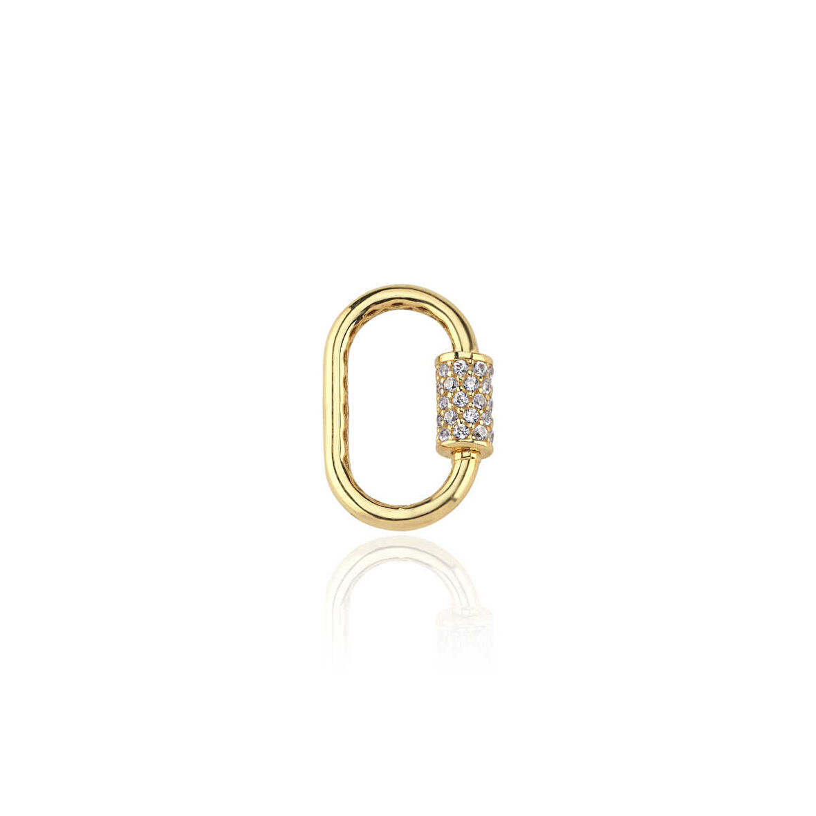 Oval Ataç Taşlı Charm Kilidi