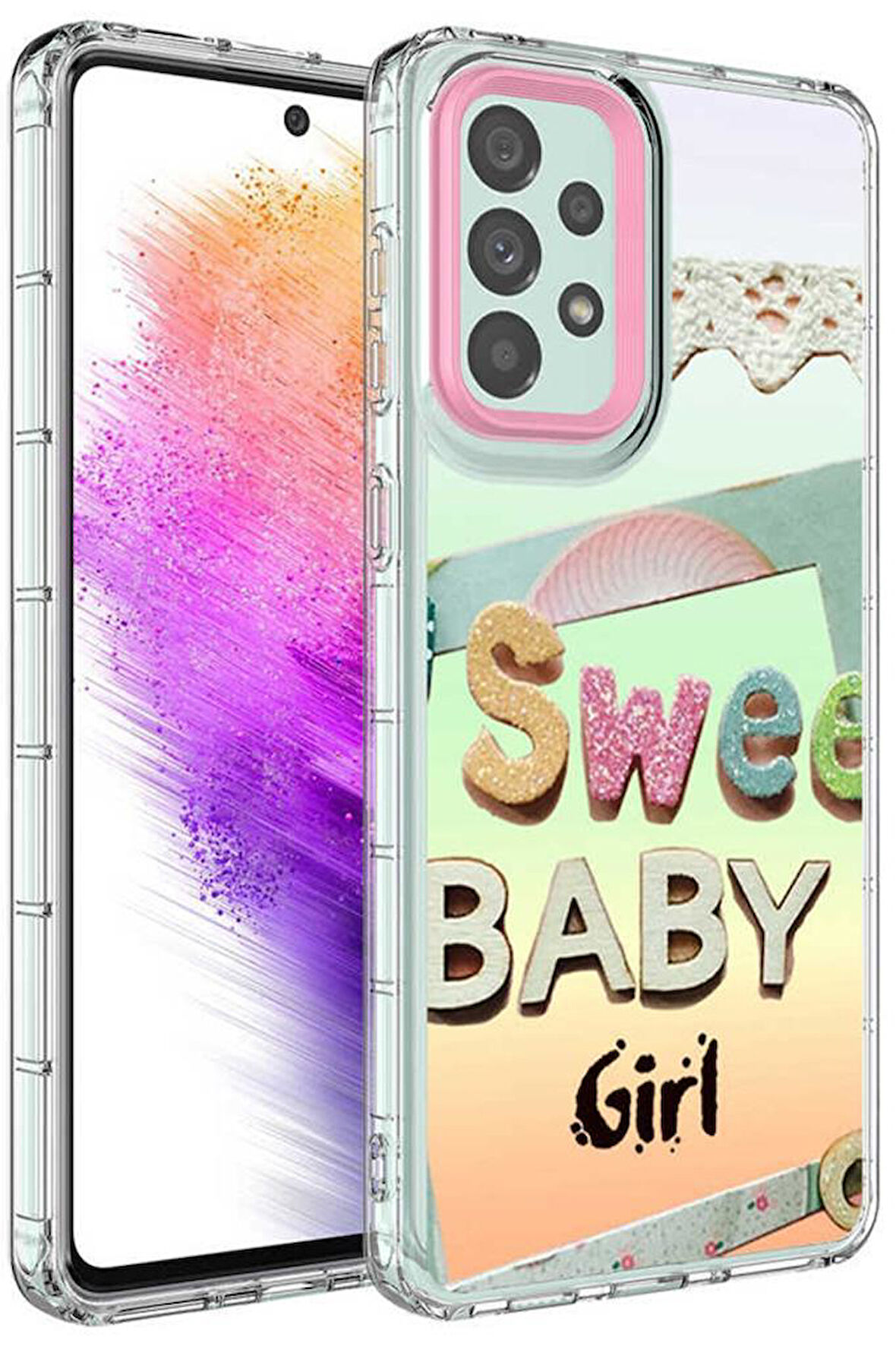 Galaxy A33 5G Kılıf Kamera Çıkıntılı Renkli Desenli Silikon