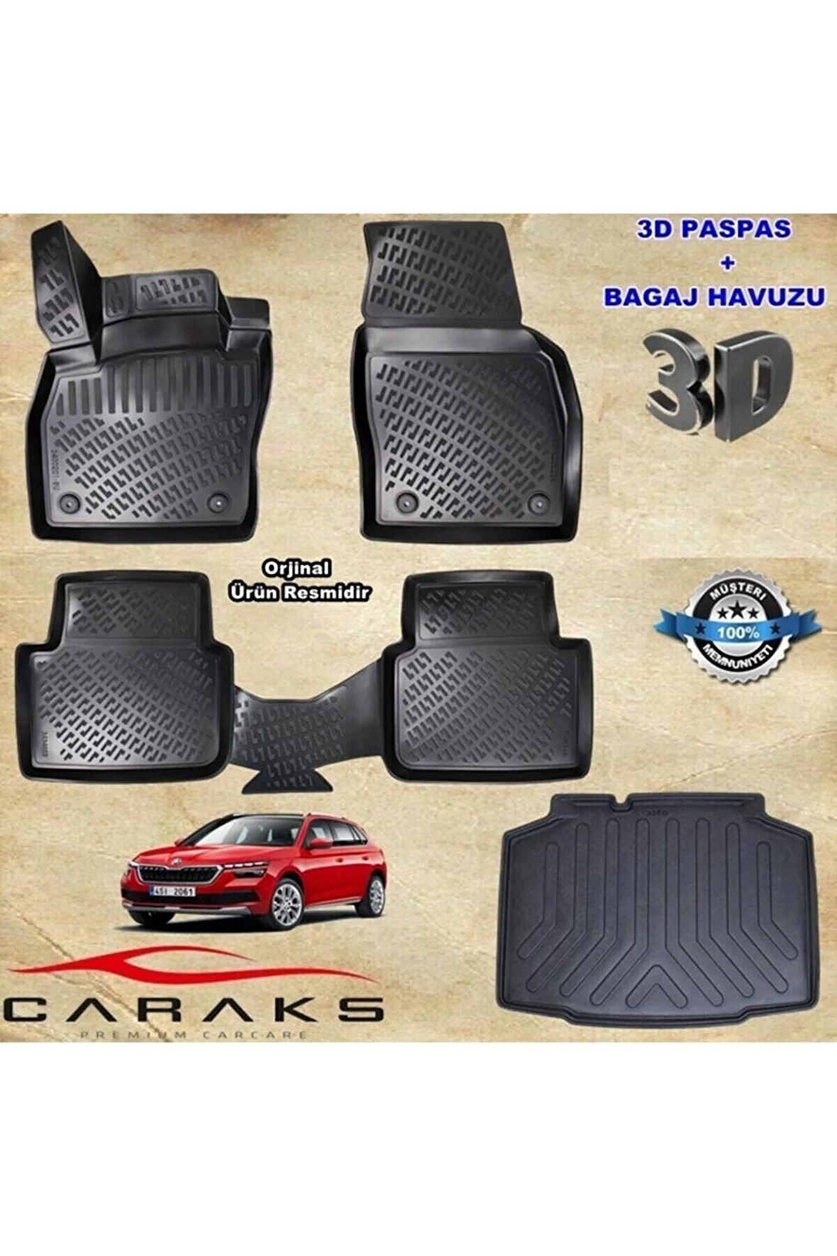 Skoda Kamiq 3d Havuzlu Paspas+bagaj Havuzu 2020 Sonrası