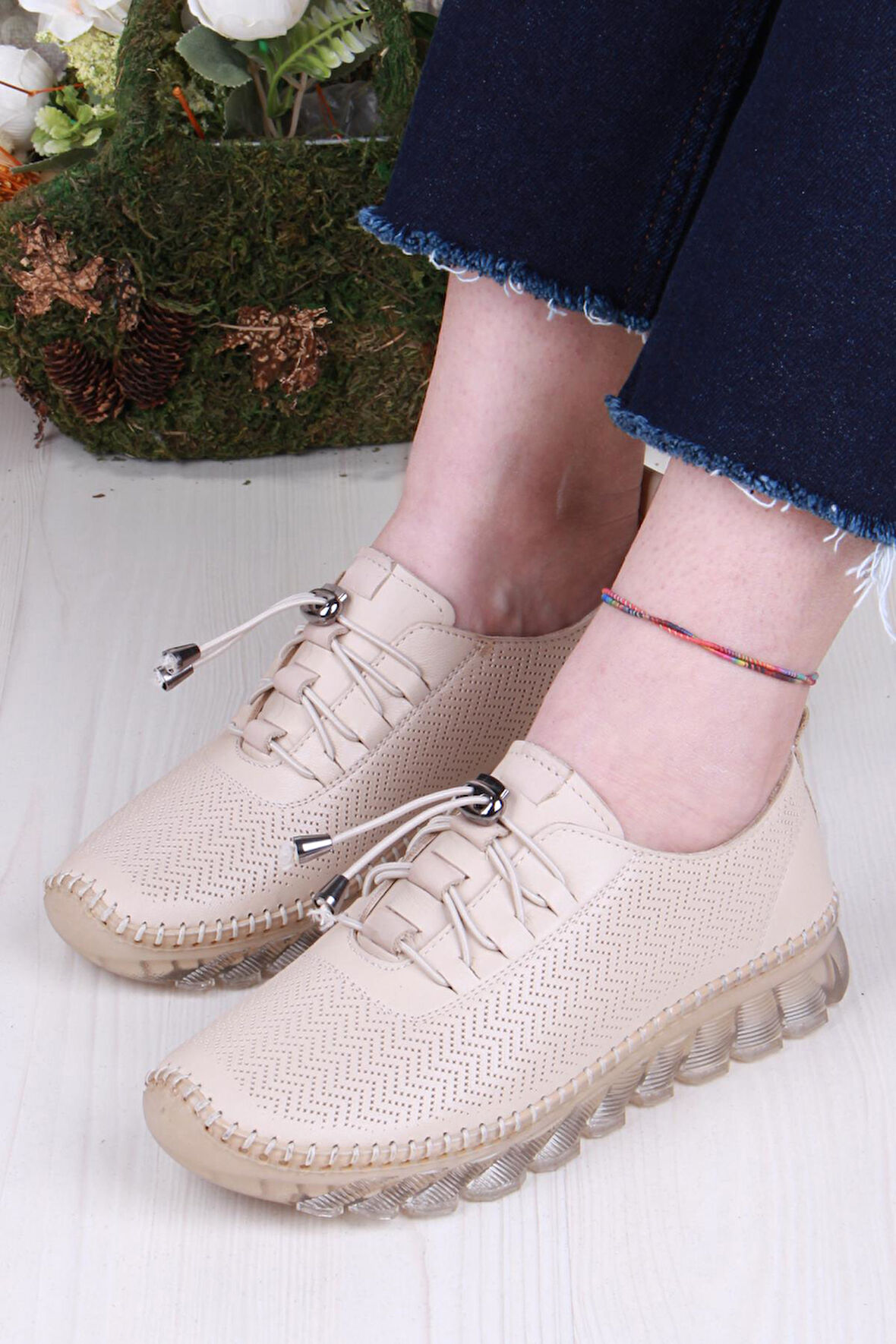 Mehmet Mete 0003-B Anatomik Rahat Yumuşak Hakiki Deri Kadın Ayakkabı