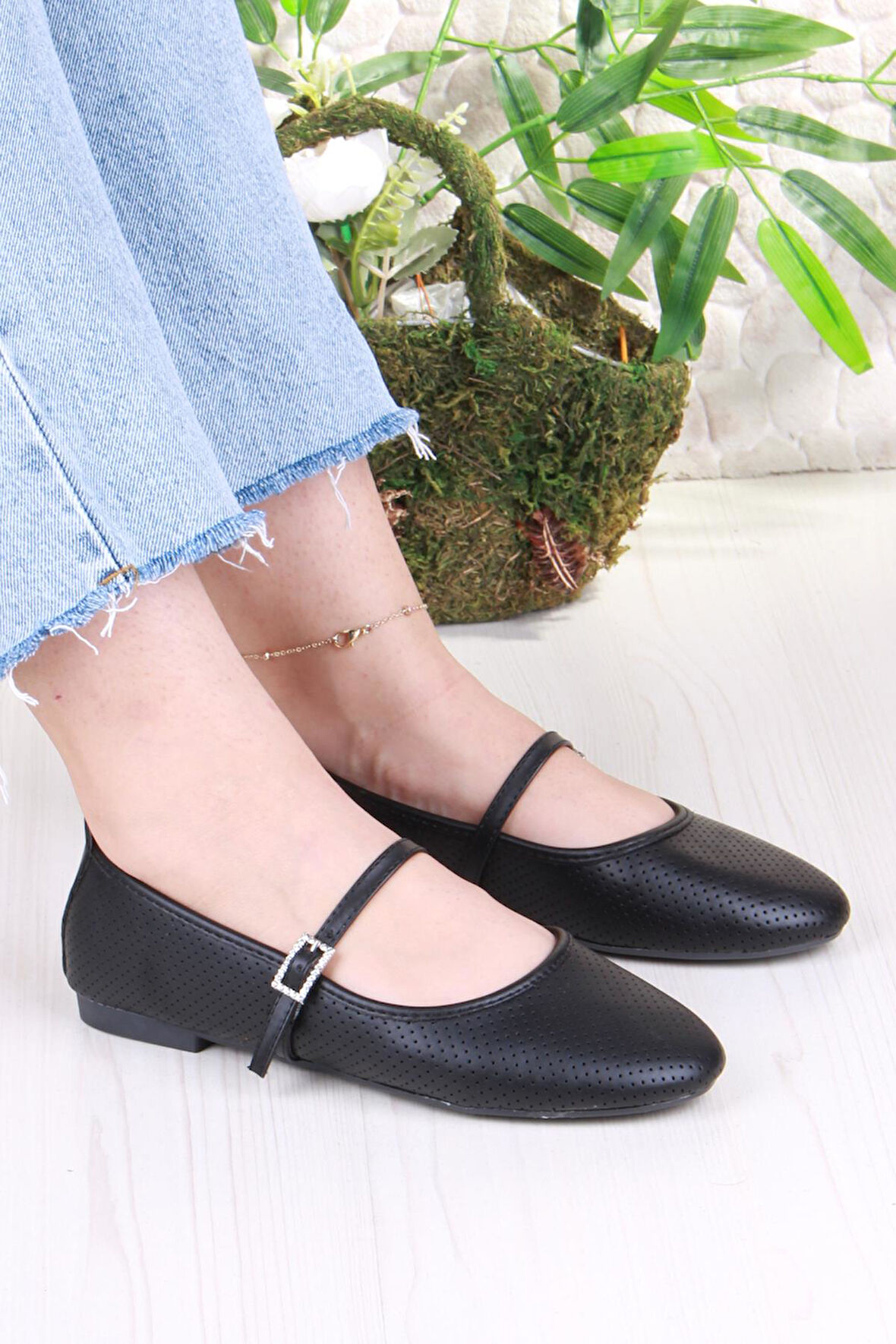 Fort 01-512 Soft Toka Detaylı Şık Ev İş Ofis Rahat Günlük Ayakkabı Kadın Babet