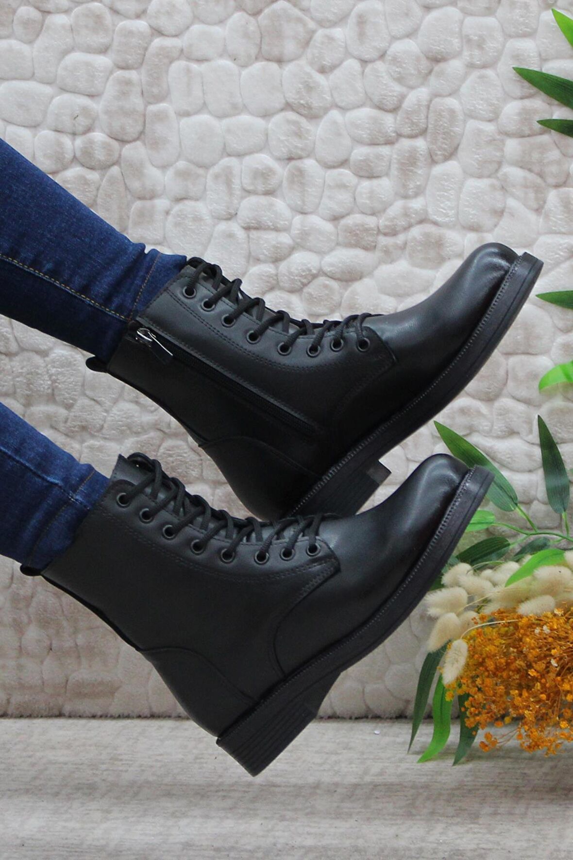 Mehmet Mete 0701 Kısa Postal Sıcak Astar Kaymaz Taban Kadın Bot