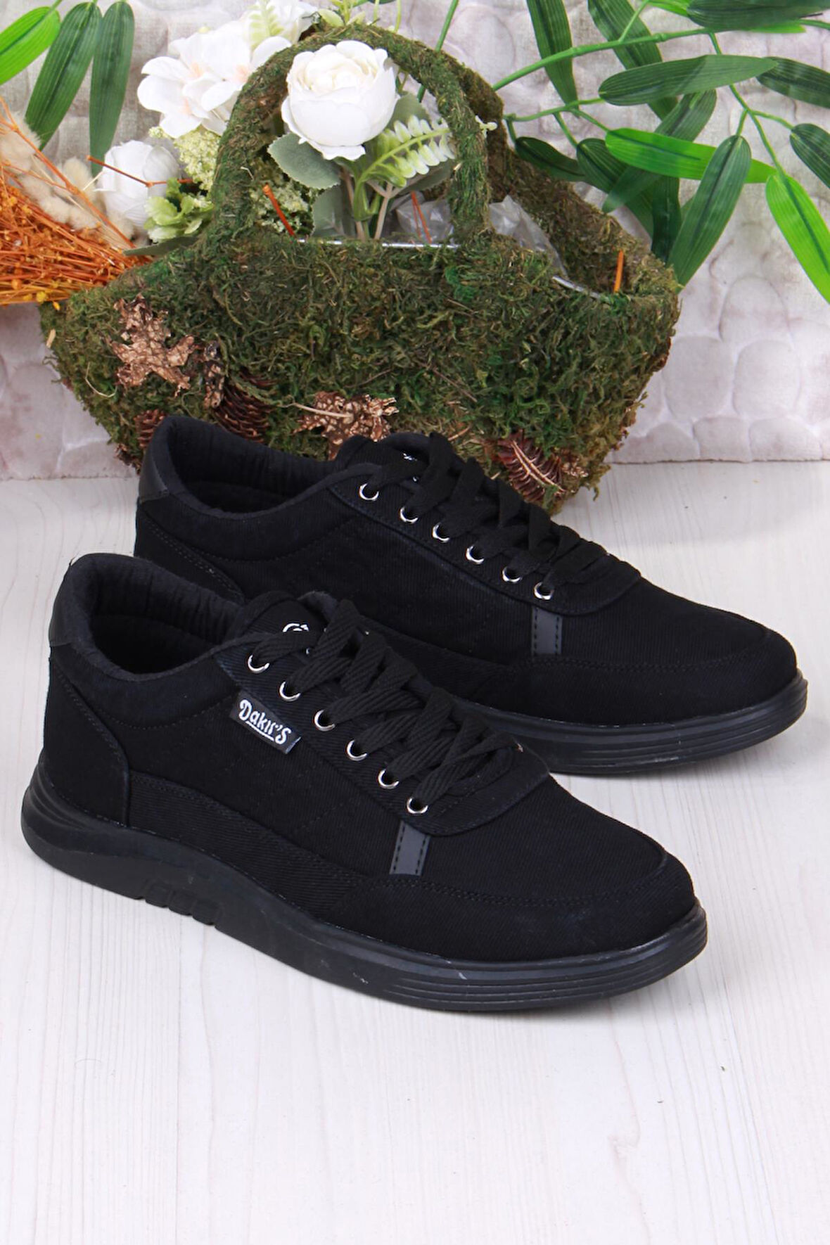 Fort Dakırs 2038 Siyah Hafif Rahat Keten Sneaker Erkek Ayakkabı