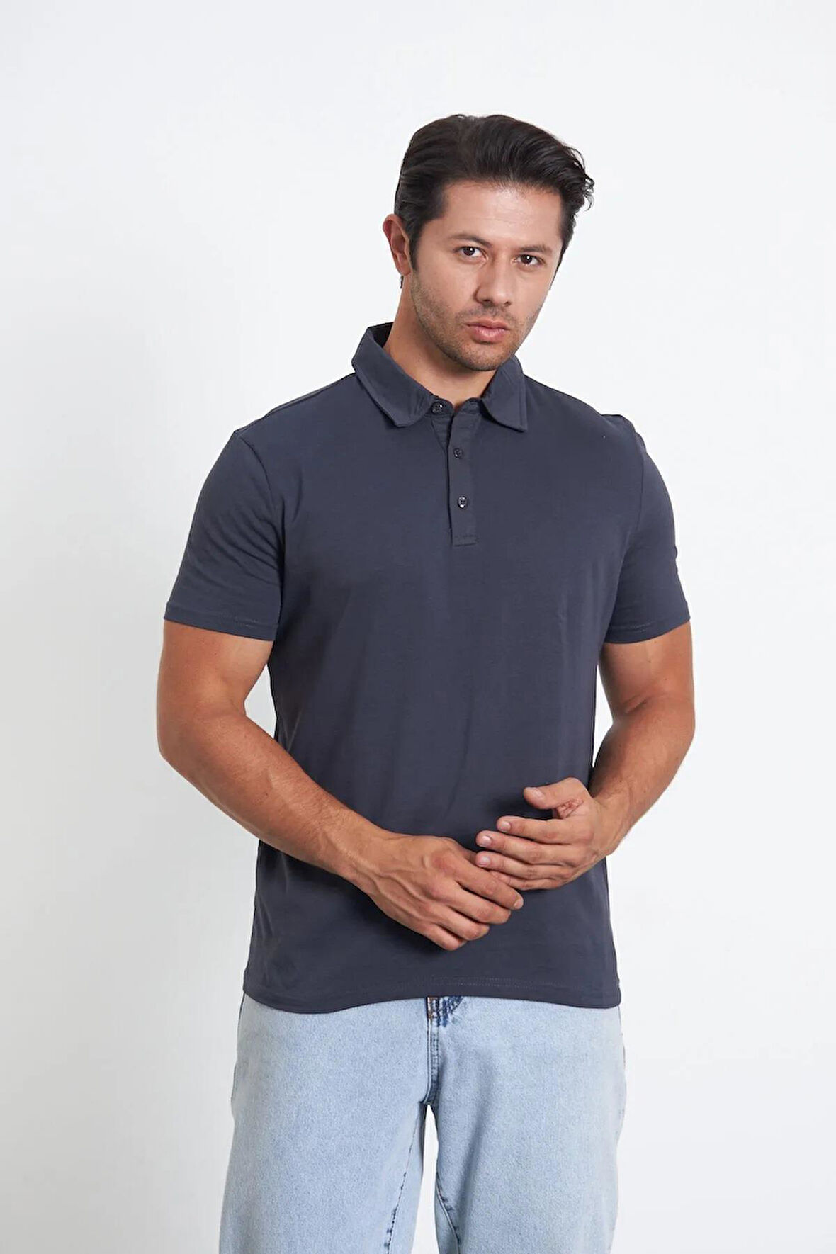 Classics Men Gömlek Yaka Kısa Kol Erkek Tişört