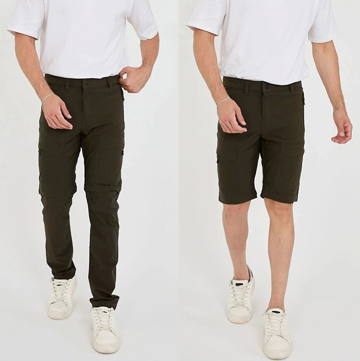 Şorta Dönüşen Likralı Yazlık Unisex Taktik Pantolon Outdoor Dönüştürülebilir Erkek Kadın Pantolon