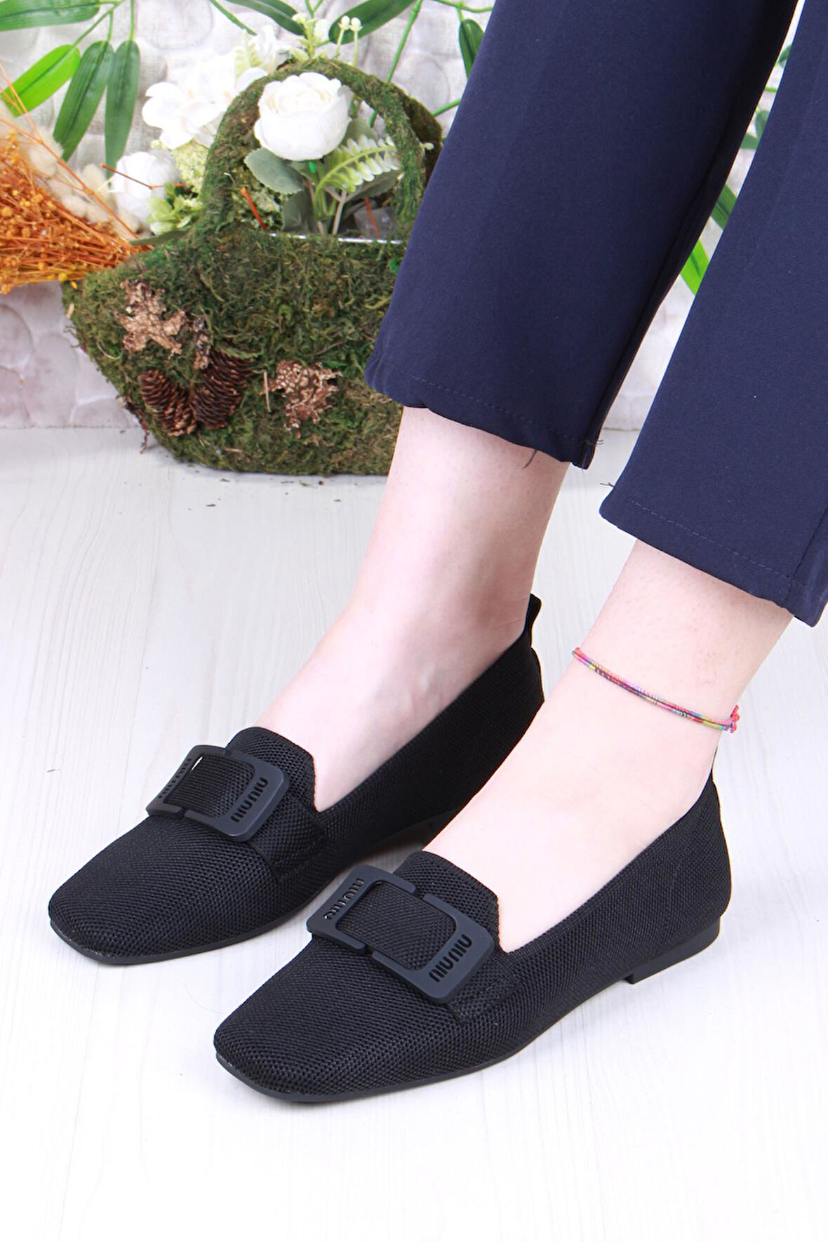 Fort 128-131 Fls Toka Detaylı Triko Kadın Babet