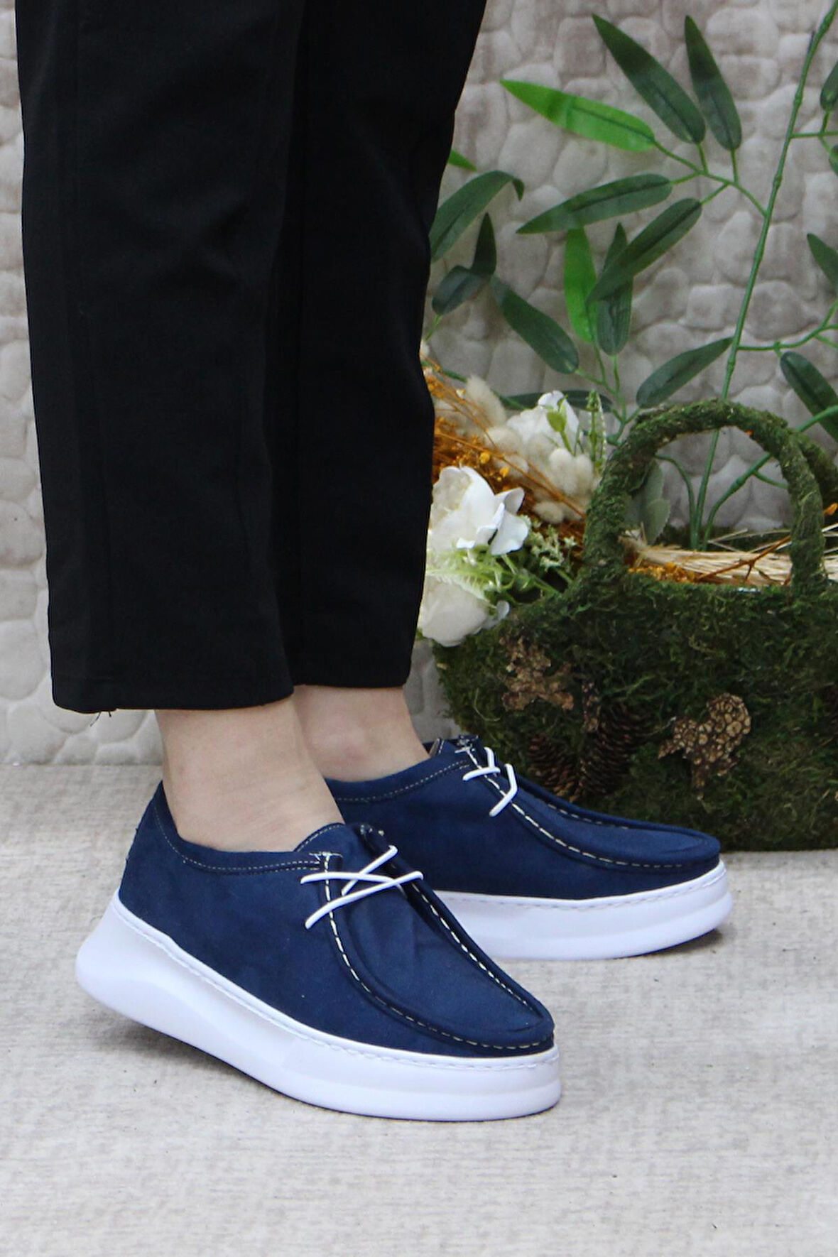 Fort Gnd 32600 Lacivert Süet Comfort Hafif Rahat Günlük Kadın Ayakkabı