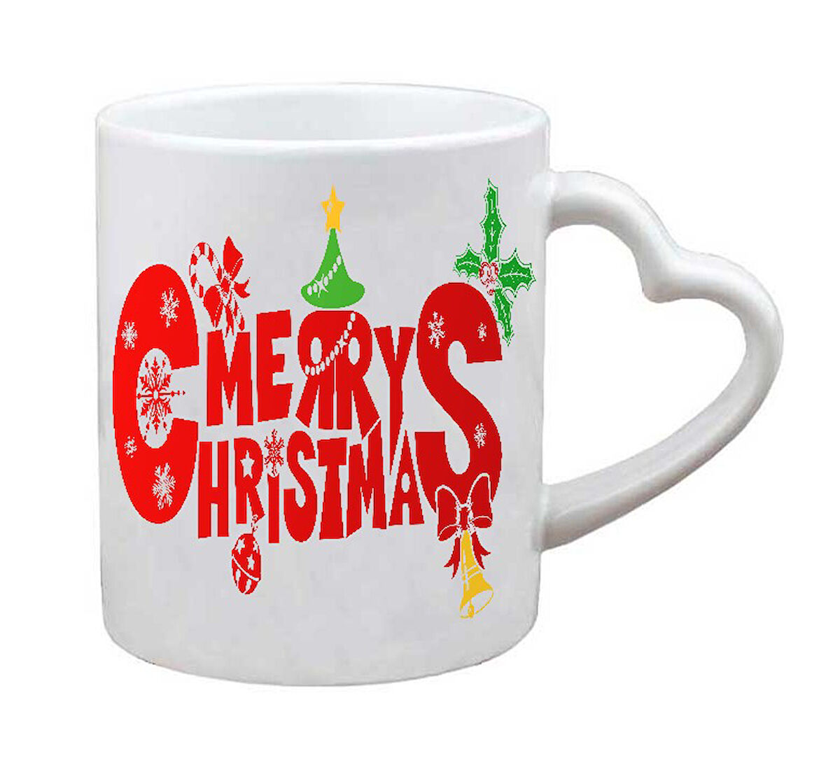 Kişiye Özel Yılbaşı Ağacı Merry Christmas Yeni Yıl Kulplu Kupa Bardak