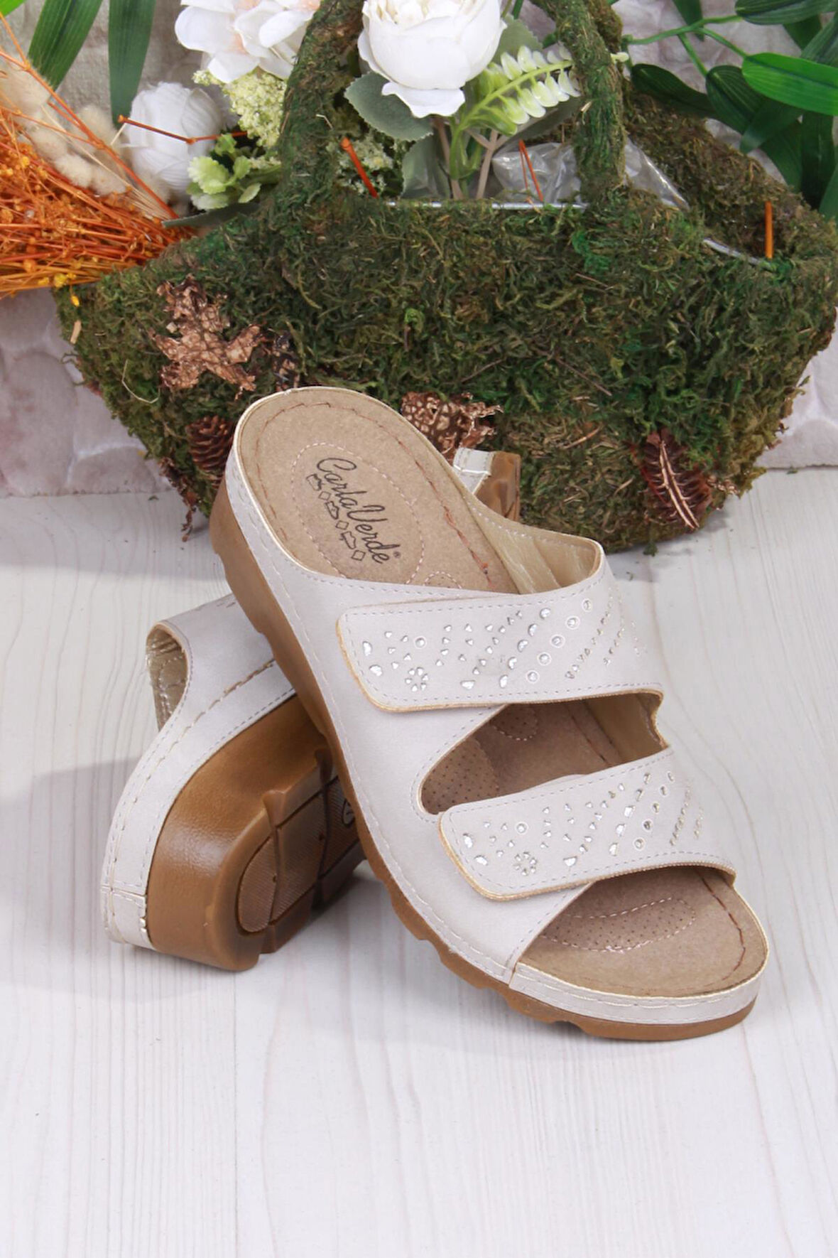 Fort 160161 Bej Rahat Esnek Anatomik Kadın Terlik