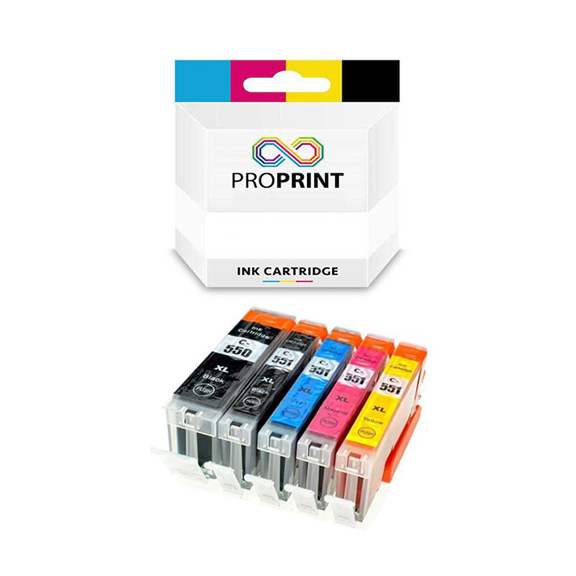 TKPrint Canon PGI-550XL-CLI-551XL 5’li Muadil Kartuş Set-MG-5450