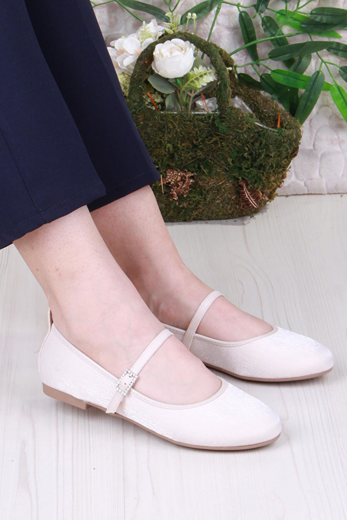 Fort 01-630 Soft Toka Detaylı Şık Ev İş Ofis Rahat Günlük Ayakkabı Kadın Babet