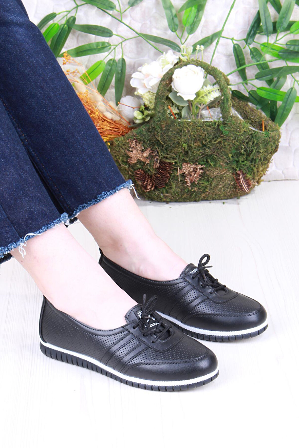 Fort 2034 Günlük Rahat Kaymaz Taban Kadın Babet Ayakkabı