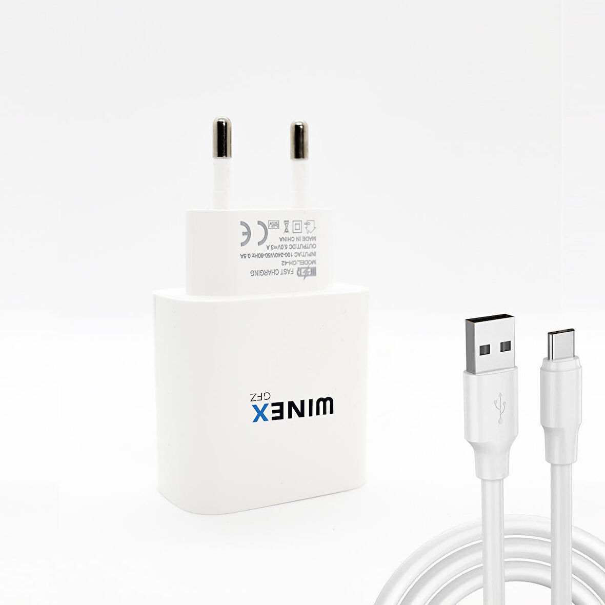 Global UsbA to Type-C 18W Quick Charger 3.0 Ultra Hızlı Kablolu Ev Tipi Şarj Aleti
