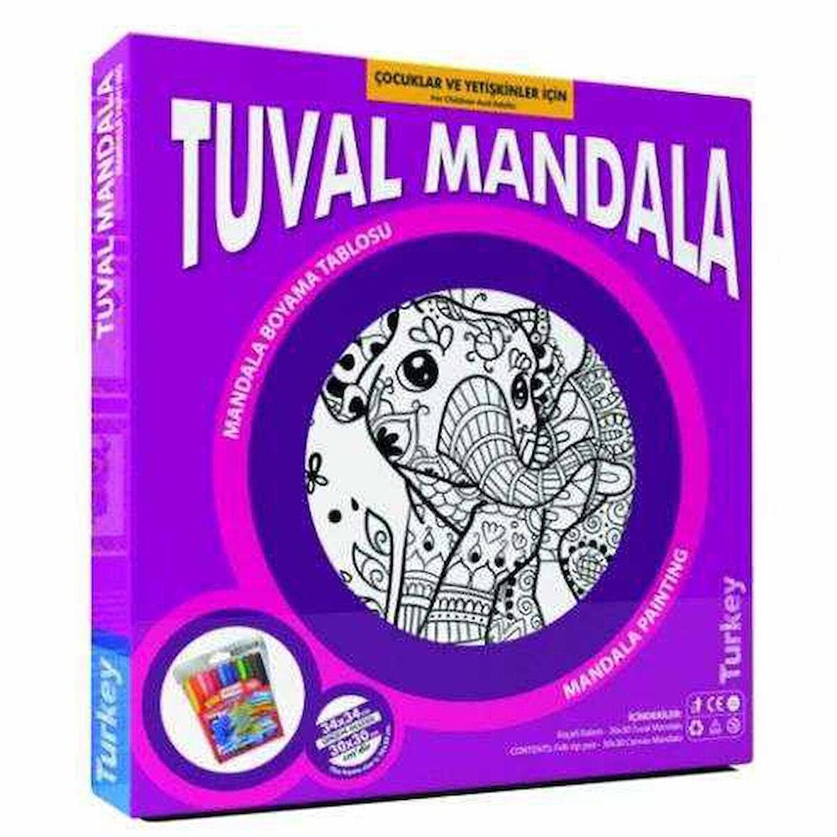 Kumtoys Tuval Mandala Tuval Boyama Tual 30x30cm