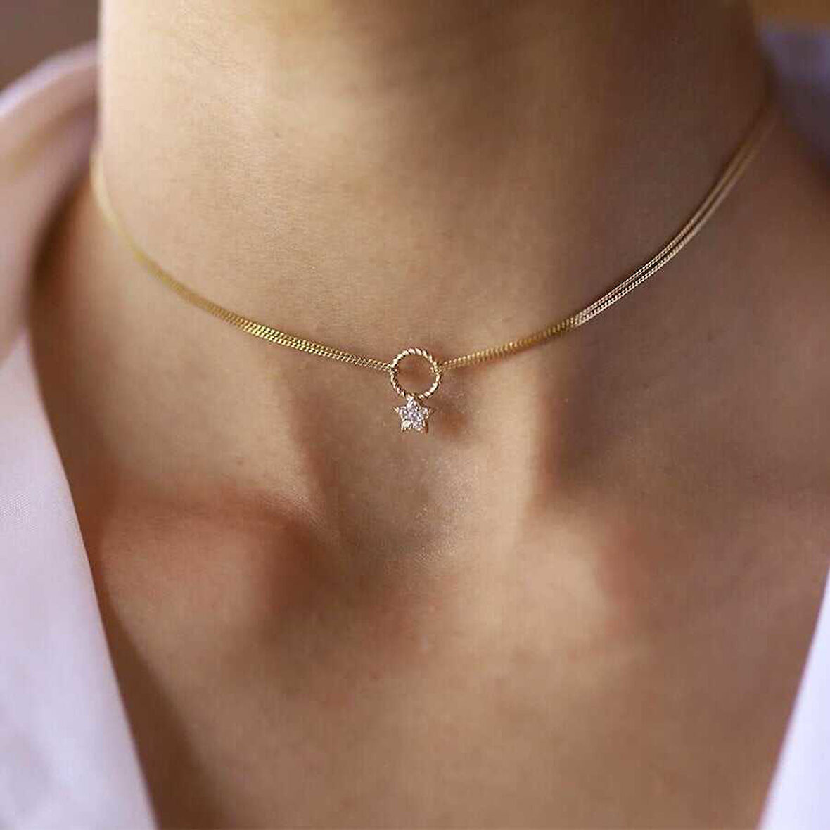 Yıldızlı Choker Kolye