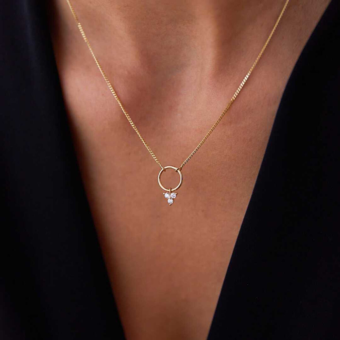 Üç Taşlı Choker Kolye
