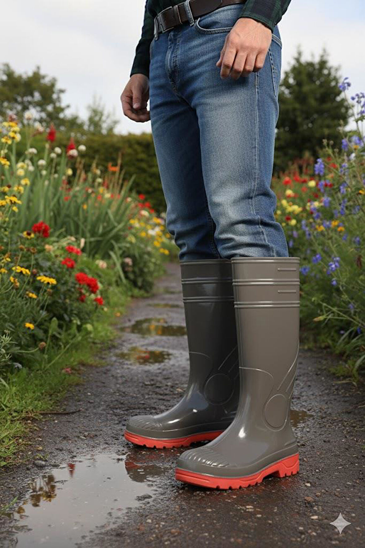 Fort 1199 Ulaş 37 Cm Uzunluk Pvc %100 Su Geçirmez Tarım Çiftçi Sulama İş Çizmesi