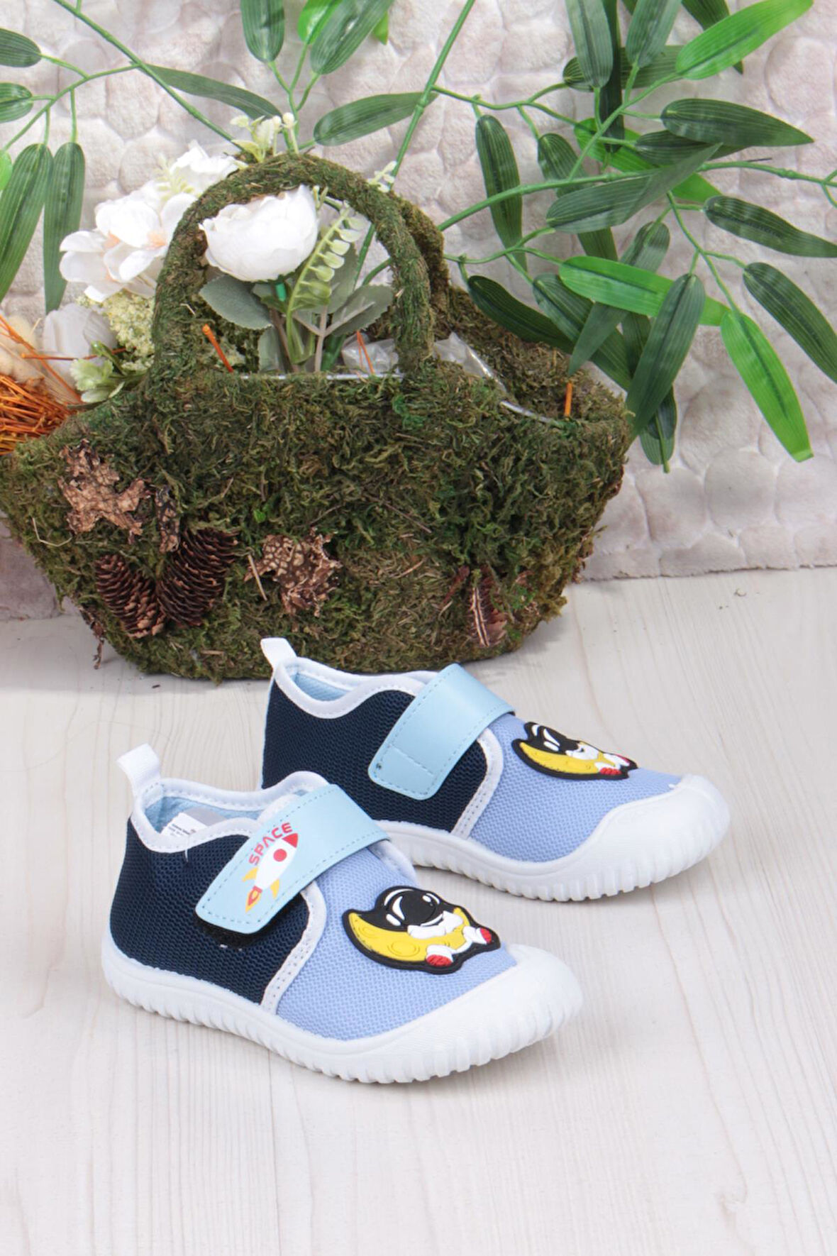 Fort 3410 Gz Astronot Anaokulu Kreş Ev Erkek Çocuk Keten Panduf Ayakkabı