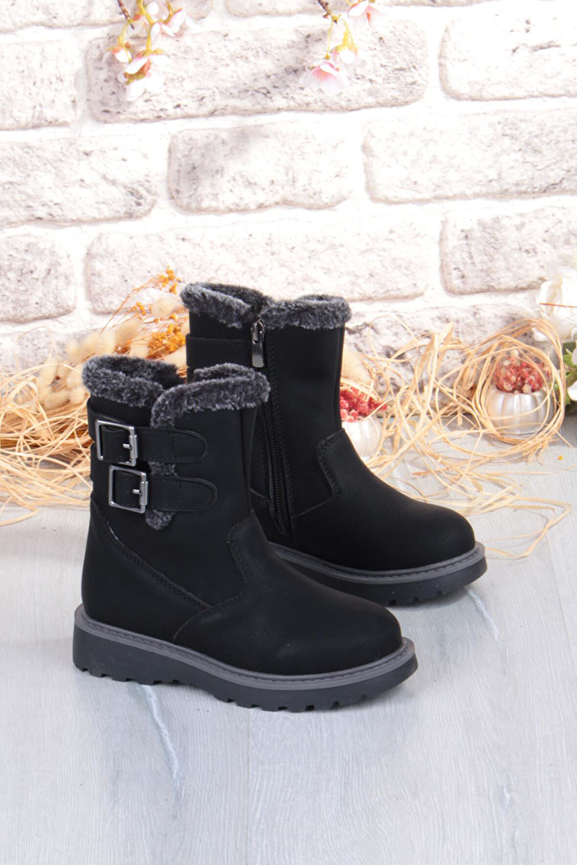 Fort Cool Buckle Anatomik Sıcak Astar Kaymaz Taban Kız Çocuk Çizme