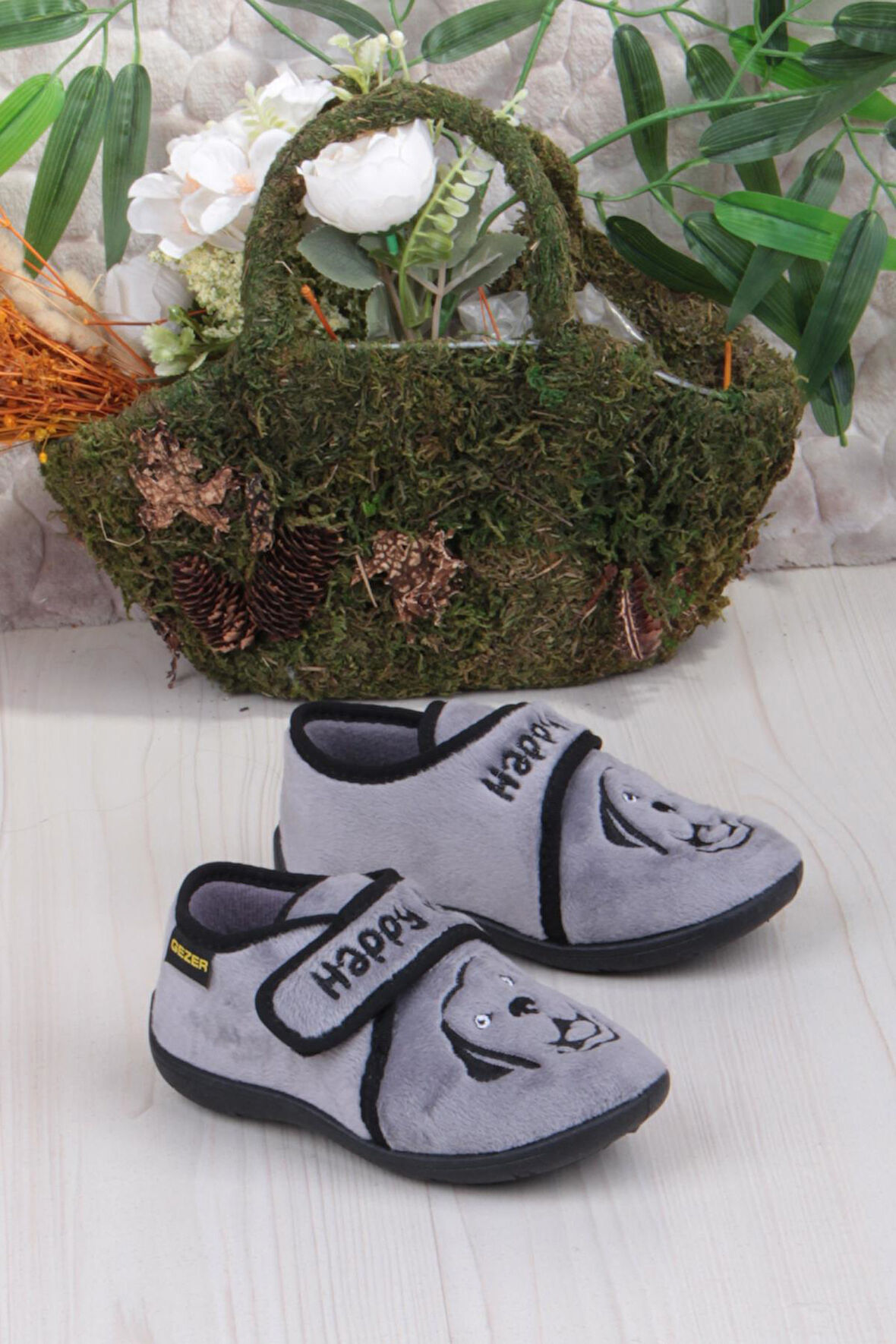 Fort 3426 Gz Köpek Figürlü Anaokulu Kreş Ev Erkek Çocuk Panduf Ayakkabı