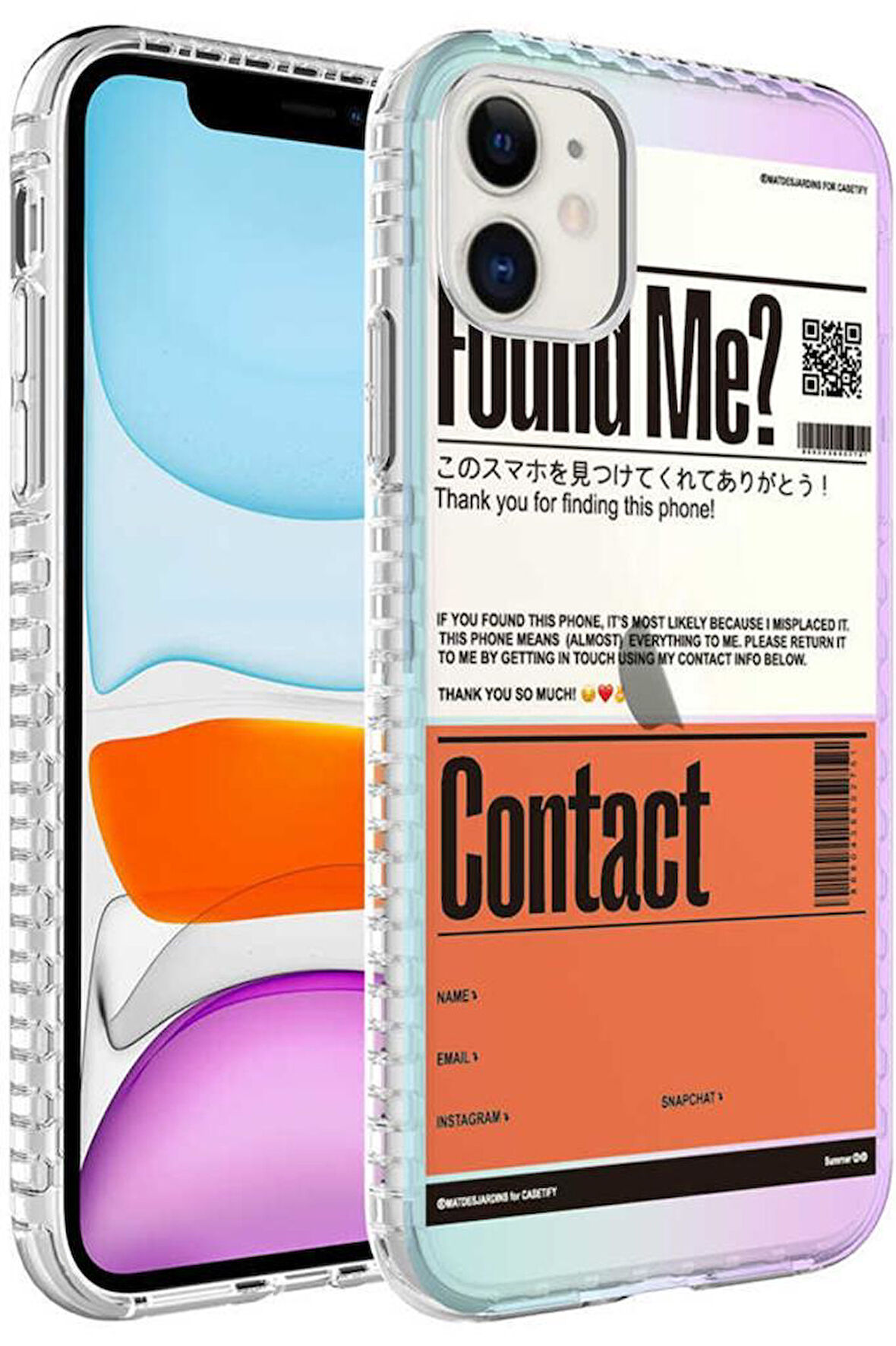 Apple iPhone 11 Kılıf Airbag Kenarlı Renkli Desenli Elegans Silikon