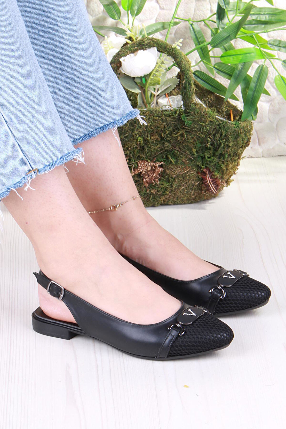 Fort 5056 Taş Toka Detaylı Şık Rahat Arkası Açık Kadın Babet