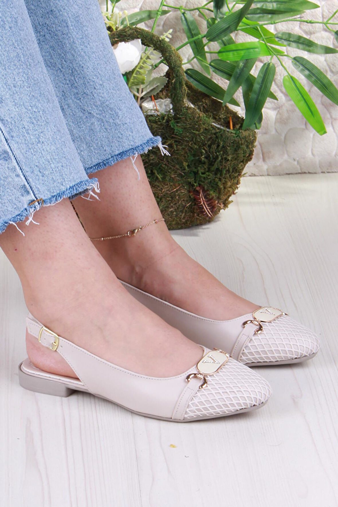 Fort 5056 Taş Toka Detaylı Şık Rahat Arkası Açık Kadın Babet