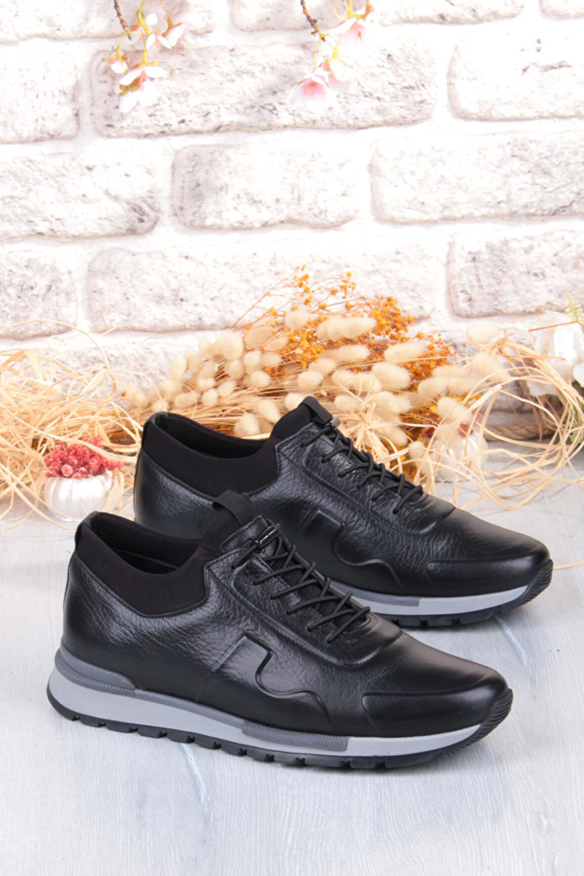 Pepita 5333 Rahat Lastikli Kauçuk Taban Hakiki Deri Erkek Ayakkabı