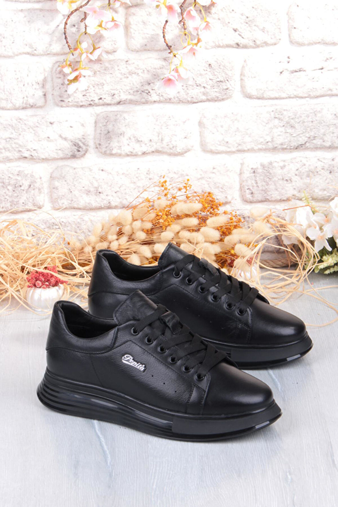 Pepita 6677 Rahat Kalın Air Taban Taban Hakiki Deri Erkek Ayakkabı