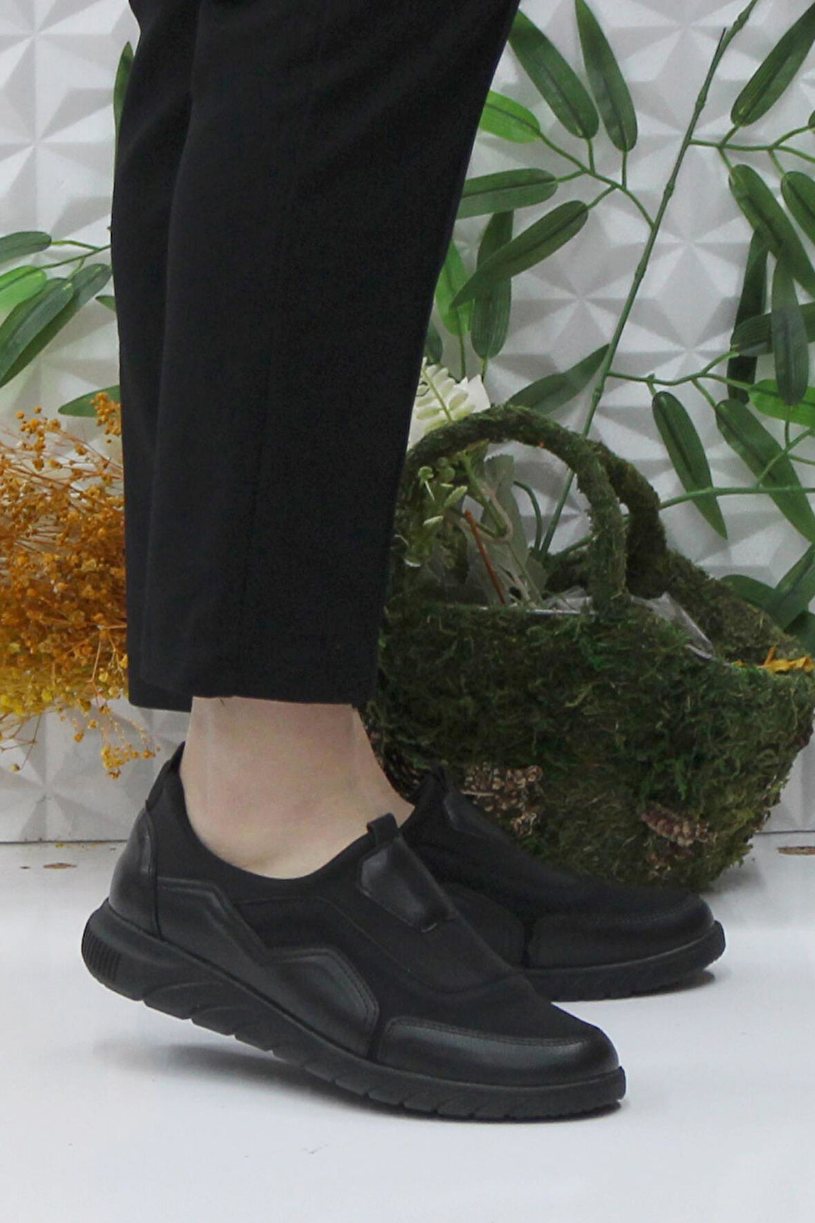 Fort Gnd 4275 Siyah Ortopedik Rahat Esnek Kadın Günlük Ayakkabı