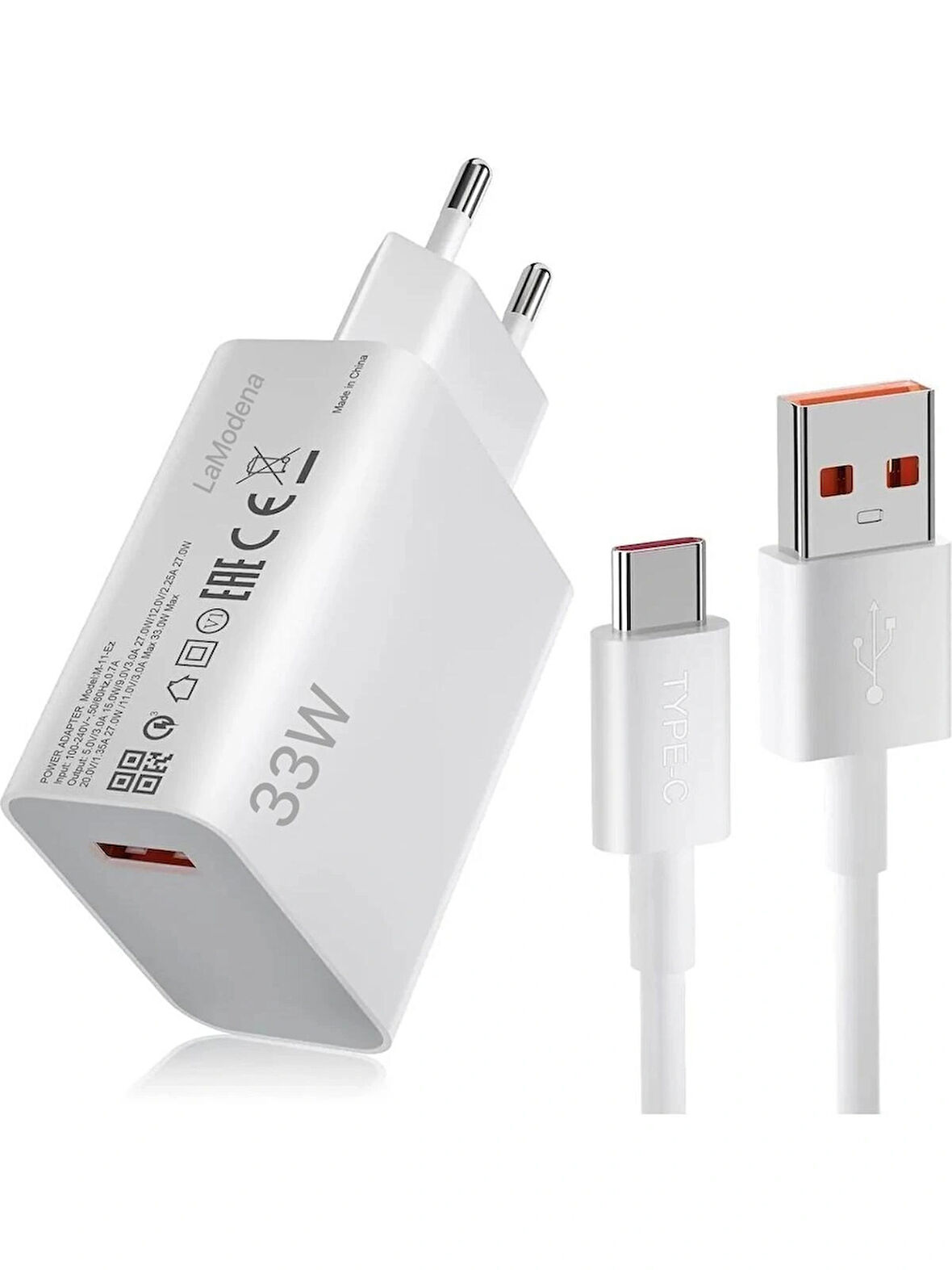 La Modena Premium Samsung/Xaiomi / Oppo/Realme/Redmi Uyumlu Hızlı Şarj Aleti 33W Type-C