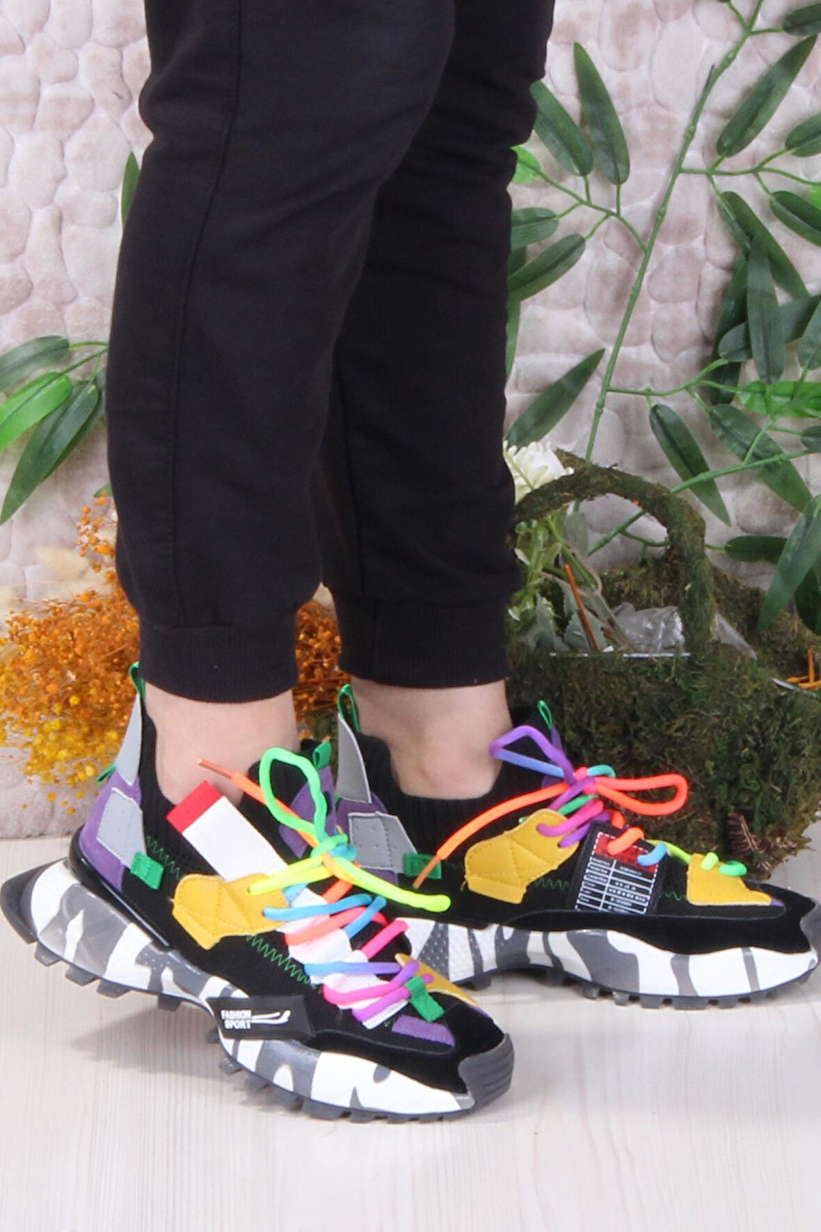 Fort GJ Elanur Rahat Kalın Taban Özel Tasarım Sneaker Kadın Spor Ayakkabı