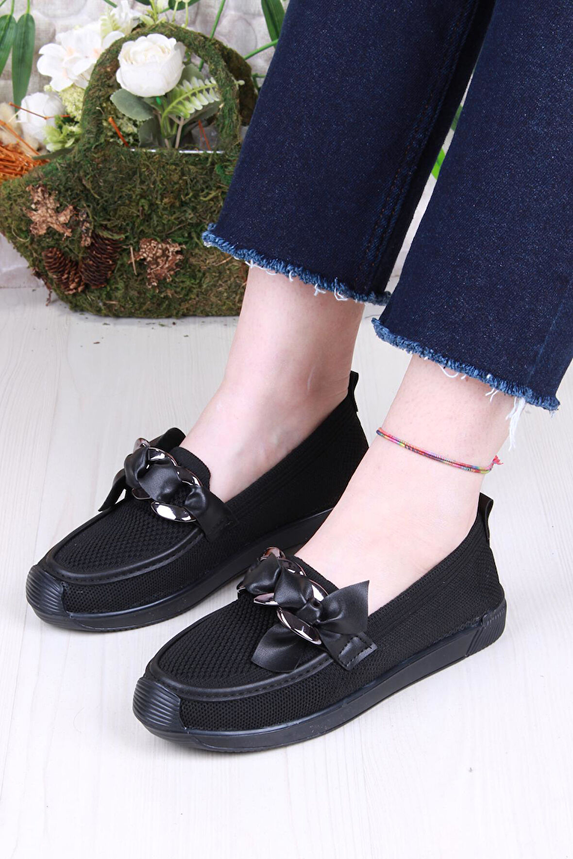 Fort 45-57 Toka Detaylı Rahat Hafif Triko Kadın Ayakkabı