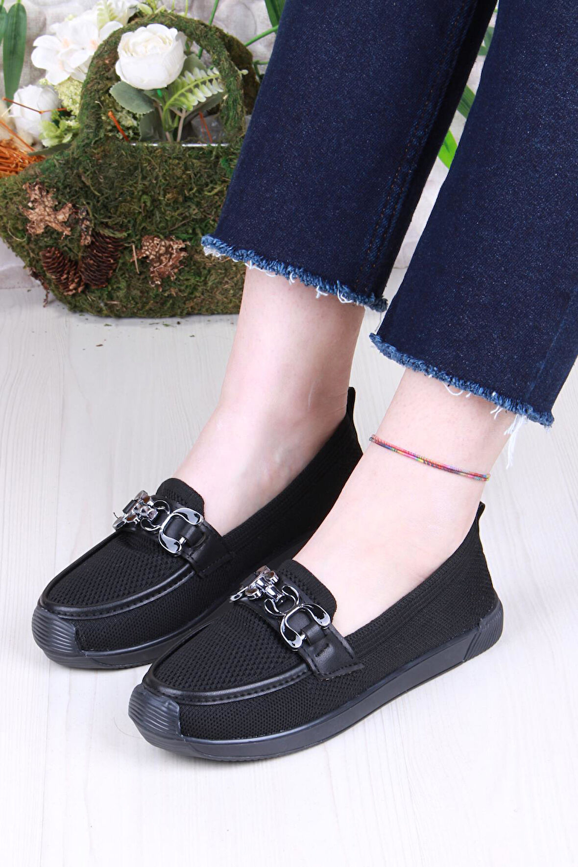 Fort 45-60 Toka Detaylı Rahat Hafif Triko Kadın Ayakkabı