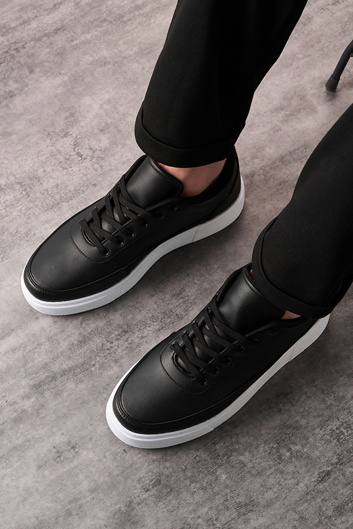 Günlük Siyah Beyaz Erkek Sneaker Ayakkabı