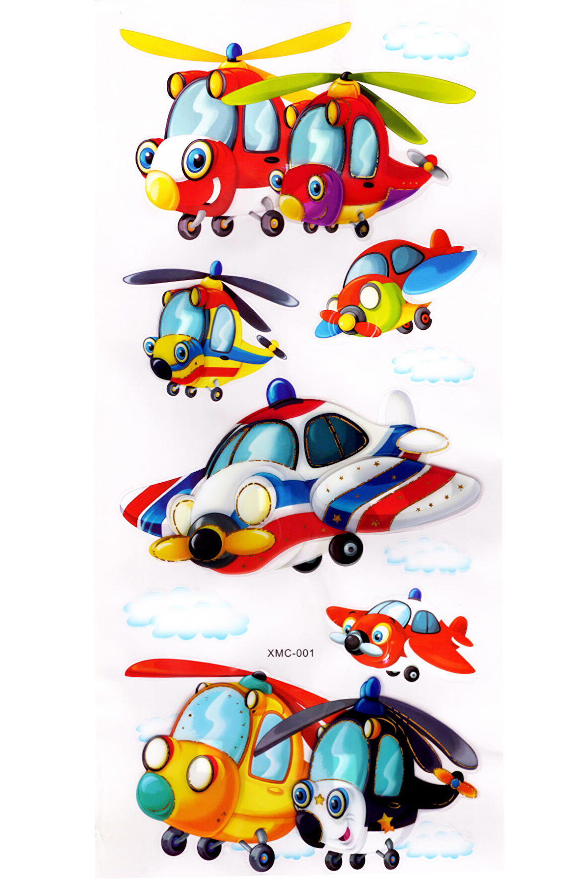 Duvar Sticker Kabartmalı 3 Boyutlu Sticker, 3d Duvar Stiker (XMC001) 55x25 cm - Helikopter